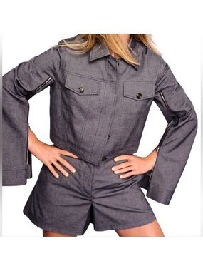 ADEAM x Carolyn Murphy Yama Jacket in the color Dark Indigo